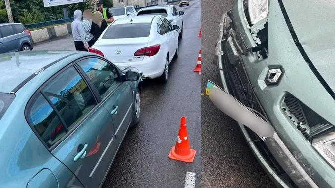 У Луцьку на шляхопроводі зіткнулися три автомобілі