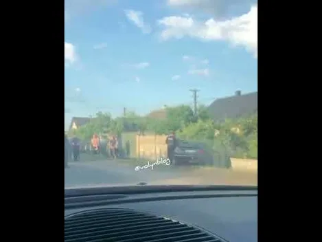 У Камені-Каширському Audi збила корову і протаранила паркан (відео)