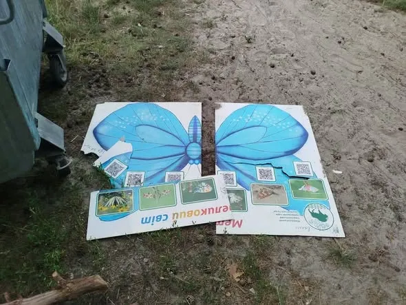 У «Цуманській пущі» дикуни розібрали будиночок для комах (фото)