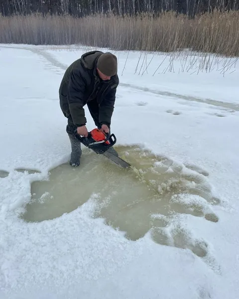 Ріжуть кригу бензопилою: що коїться у Шацькому парку на Волині (фото)