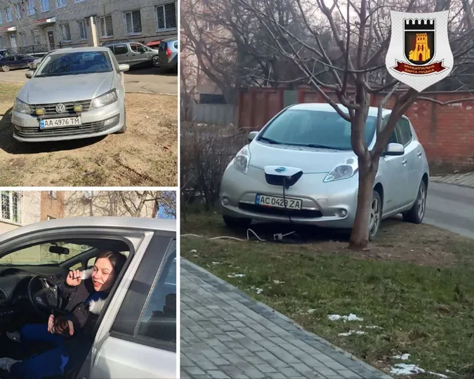 У Луцьку водіїв, які нищать газони, покарали муніципали (фото)