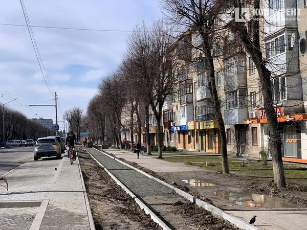 Честина проспекту, де частково є бруківка