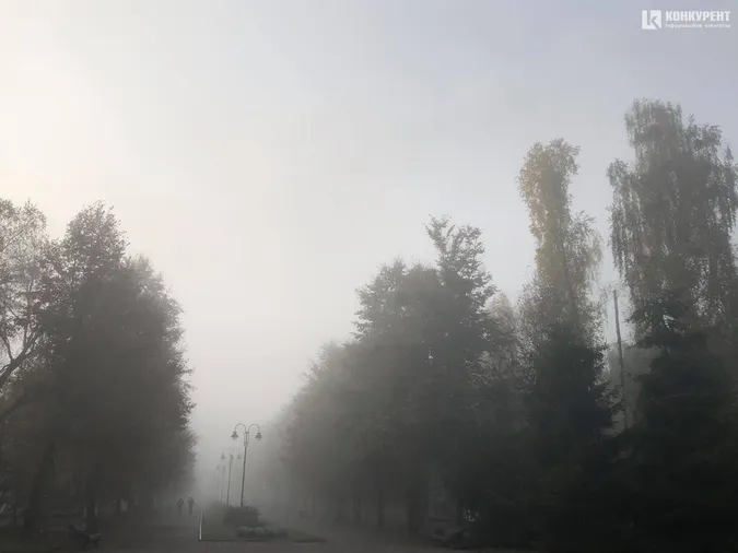 Центральний парк Луцька у ранковому тумані (фото)