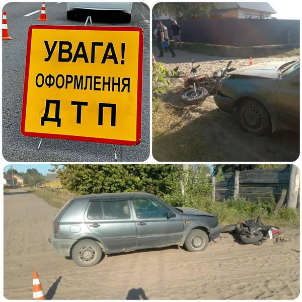 На Камінь-Каширщині авто зіткнулося з мотоциклом: постраждав школяр (фото)
