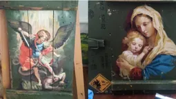Військовий з Волині пише неймовірні ікони на ящиках з-під набоїв (відео)