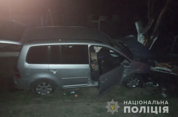 У Боратині п’яний водій на «фольксвагені» на швидкості влетів у дерево (фото)