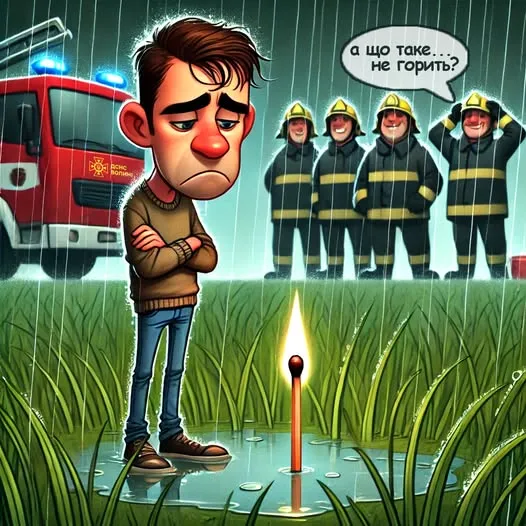 «А що таке, не горить?»: волинські пожежники глузують з паліїв трави