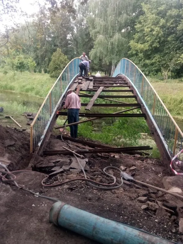 У луцькому парку розбирають аварійний «місток закоханих» (фото)