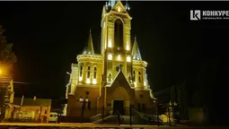 У Луцьку після тривалої перерви знову підсвітили Лютеранську кірху (фото)