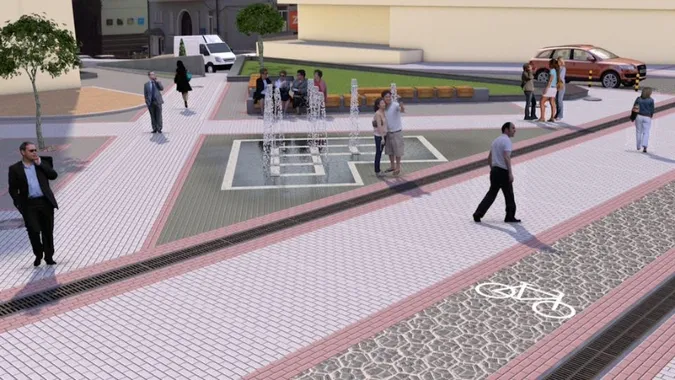 На вулиці Лесі Українки в Луцьку викладають нову бруківку (фото)