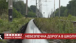 Біля Луцька діти змушені йти до школи через залізничні колії (відео)