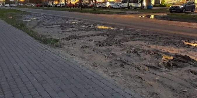 У Луцьку водії перетворили газон на багнюку (фото)