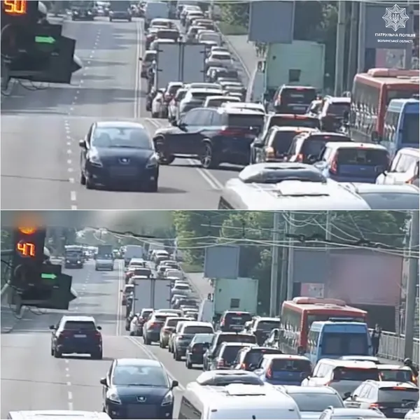 У Луцьку водій BMW виїхав на «зустрічку», аби проскочити затор (фото)