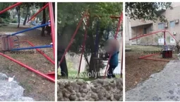 Гойдали каменюку та розтрощили гойдалку: на Волині – недитячий скандал (нецензурне відео)