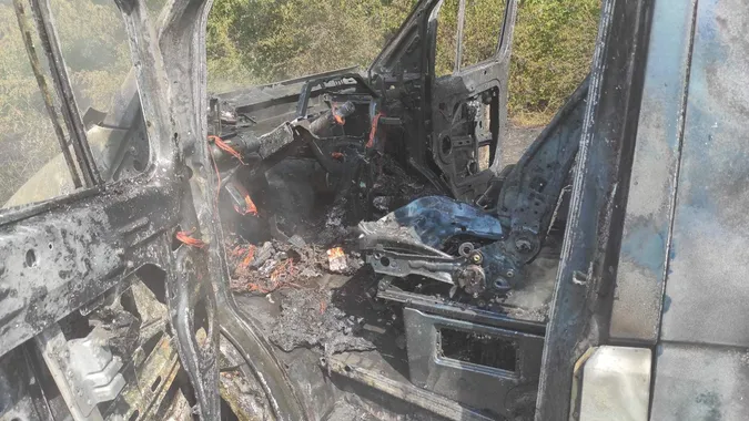 На Горохівщині згорів Mercedes-Benz (фото)
