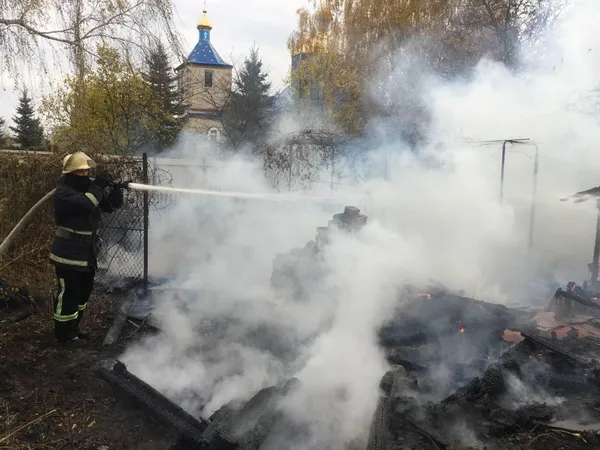 У селищі на Волині горіла господарська будівля (фото, відео)