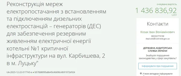 У Луцьку на приватну котельню на Карбишева хочуть витратити півтора мільйона бюджетних коштів