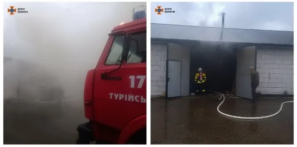 На Волині горів гараж через несправність системи пічного опалення