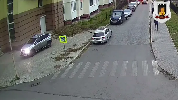 У Луцьку водій наїхав на дорожній знак і втік (відео)