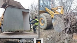 У Луцьку знесли один з блокпостів (фото)
