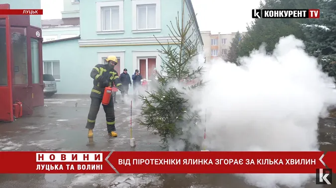 Спалили ялинку: урок безпеки від волинських рятувальників (відео)