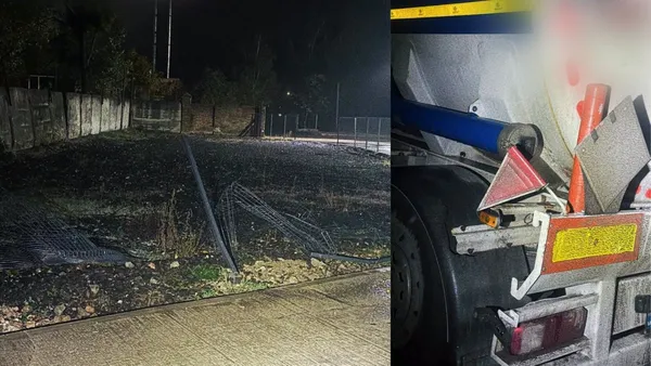 Збив огорожу та втік: поблизу Луцька патрульні розшукали п'яного водія вантажівки (фото)