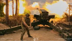 Як артилеристи волинської бригади «Любарт» відпрацьовують бойову роботу на новітній гаубиці «Богдана-БГ» (фото)