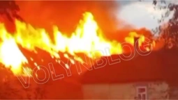 На Волині через блискавку загорілася будівля (відео)