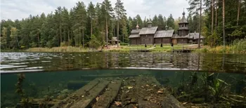 Серед вікових сосен на Поліссі причаїлось озеро, дно якого встелили дубом для панночки (відео)