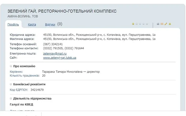 Біля Луцька продають готельно-ресторанний  комплекс «Зелений гай»