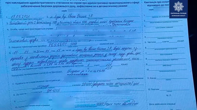 У Луцьку патрульні зупинили водія, якому суд заборонив сідати за кермо