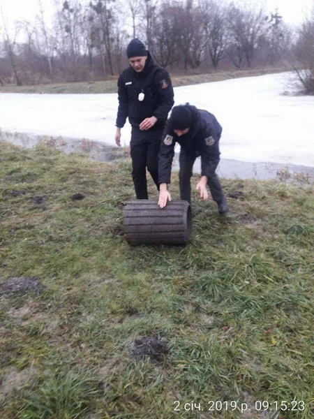 У луцькому парку бетонні смітники повикидали в канаву (фото)