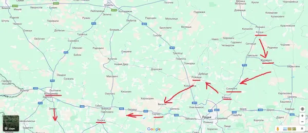 Де на Волині літає шахед (карта)