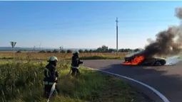 На Волині посеред дороги загорівся автомобіль (фото)