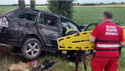 В'їхала у дерево: у Луцькому районі витягали дівчину з понівеченого авто (фото)