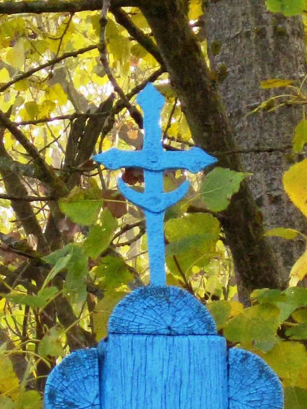 с. Руда, Любомльщина. На вершині - кований хрестик з напівмісяцем