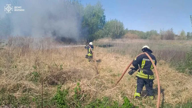 На Волині пожежа із сухостою перекинулася на торфовище (фото)