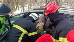 Автівка влетіла дерево: у Луцькому районі з понівеченої автівки дістали людину (фото)
