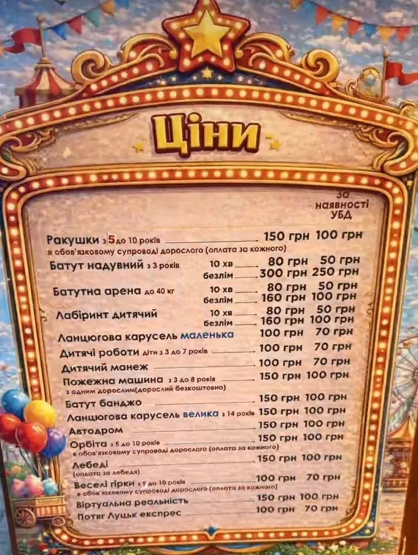 У центральному парку Луцька запрацювали атракціони: скільки коштують квитки