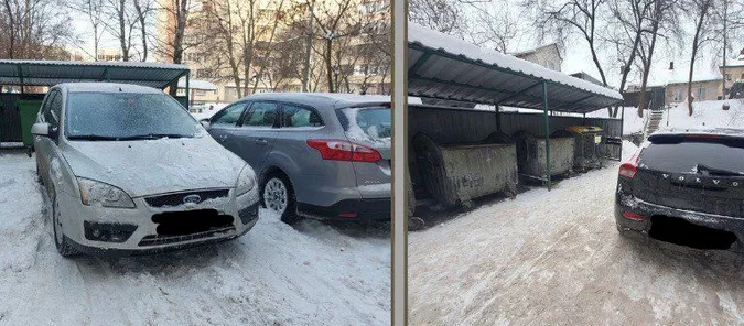 У Луцьку показали нахабних водіїв, які примостили автівки біля сміттєвих баків (фото)