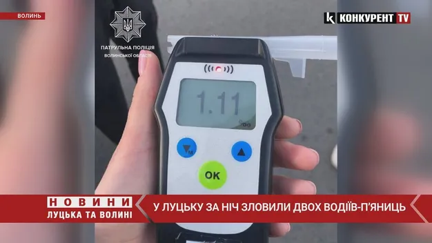 У Луцьку за ніч спіймали двох п'яних водіїв, автомобілі забрали на спецмайданчик (відео)