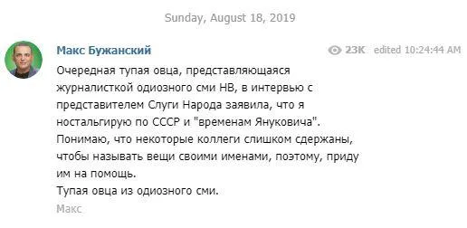 Депутат від «Слуги народу» обізвав журналістку «тупою вівцею»