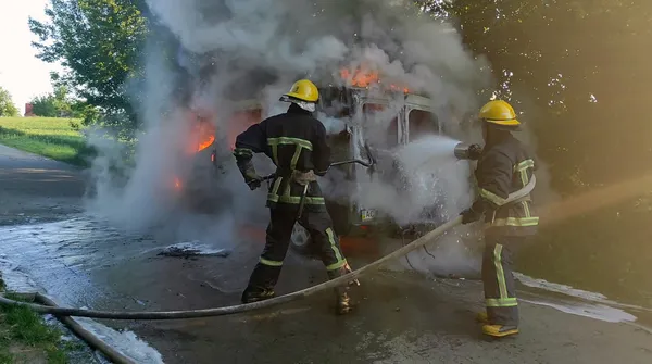 Біля Горохова горіла вантажівка (фото, відео)