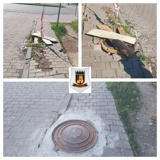 Дошки замість кришки: навпроти луцького ринку виявили небезпечний каналізаційний колодязь (фото)
