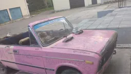 У Луцьку помітили рідкісну рожеву ладу-кабріолет (фото)