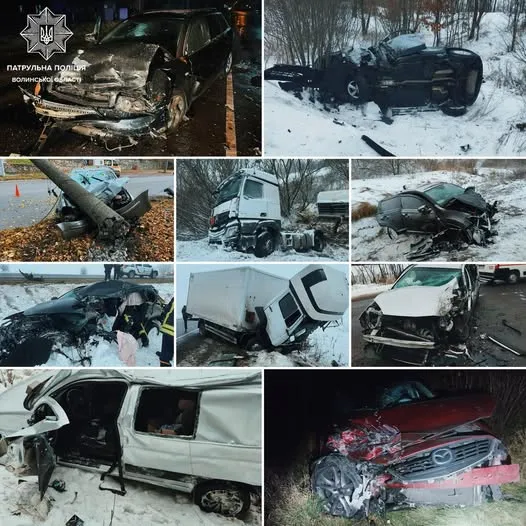 95 загиблих і 1228 травмованих за рік: на Волині назвали три головні причини ДТП