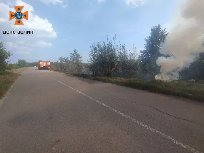 Через необережність з вогнем на Волині сталися п'ять пожеж у полях (фото)