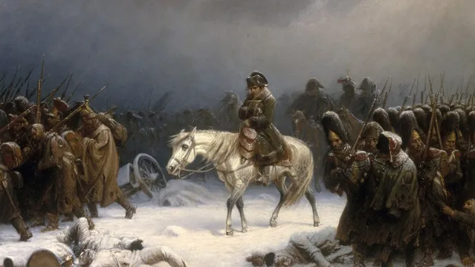 Картина «Відступ Наполеона з Москви». Адольф Нортен, 1851 рік