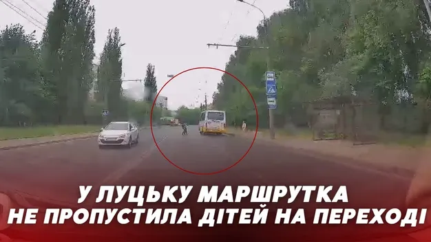 У Луцьку водій маршрутки не пропустив дітей на переході (відео)