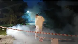 Як вночі в луцькому парку знищували кліщів та комарів (фото)
